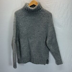La Garconne Moderne Womens TurtleneckSweater‎  100% Wool Gray Cabin Academia  M